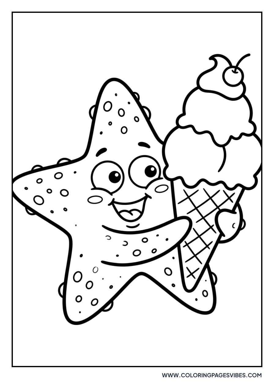 Starfish Eating an Ice Cream