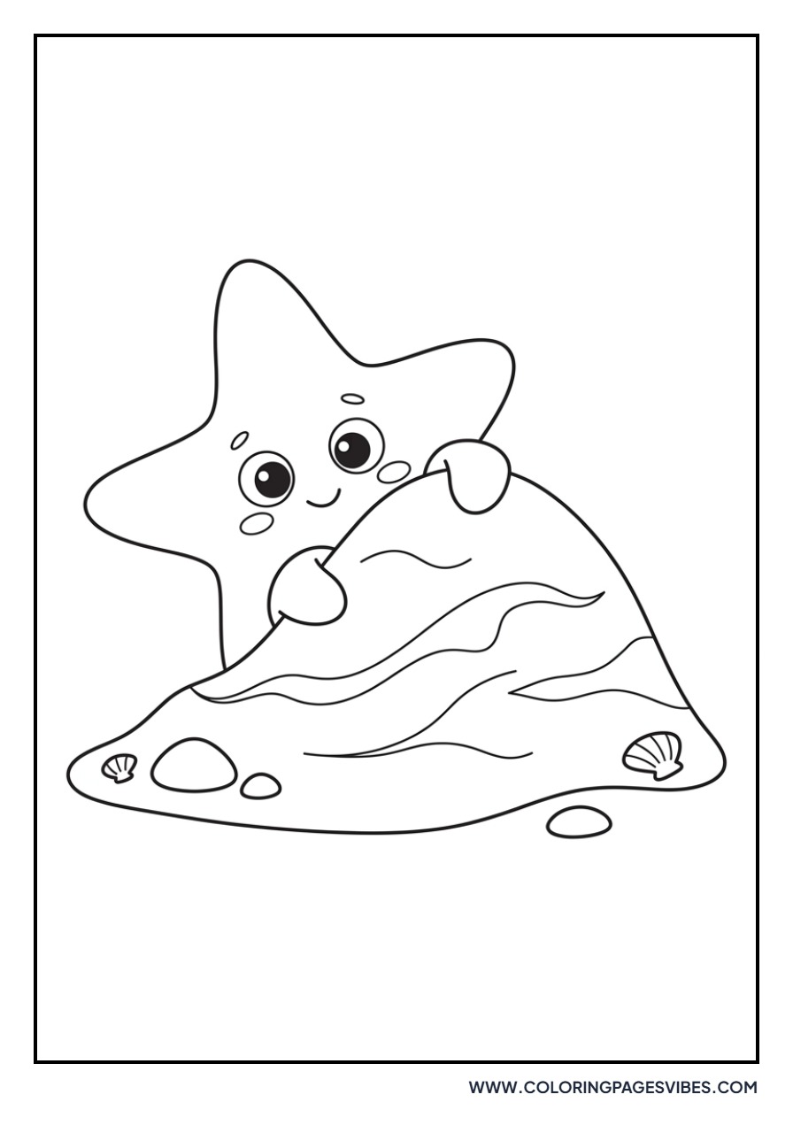 Starfish Hiding behind Sand