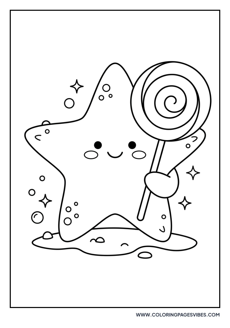 Starfish holding a Lollipop