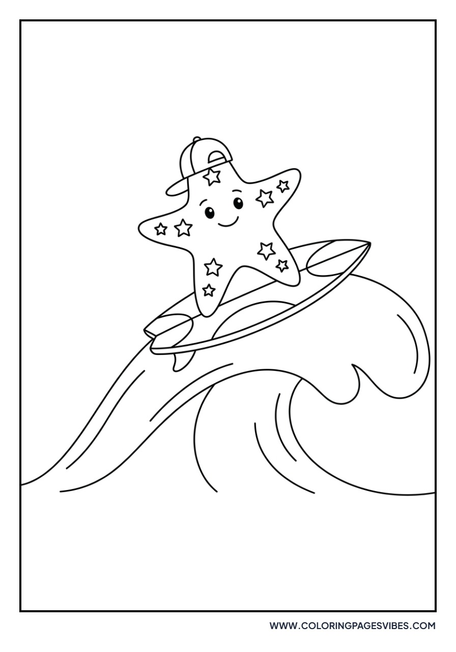 Starfish on a Surfing Board