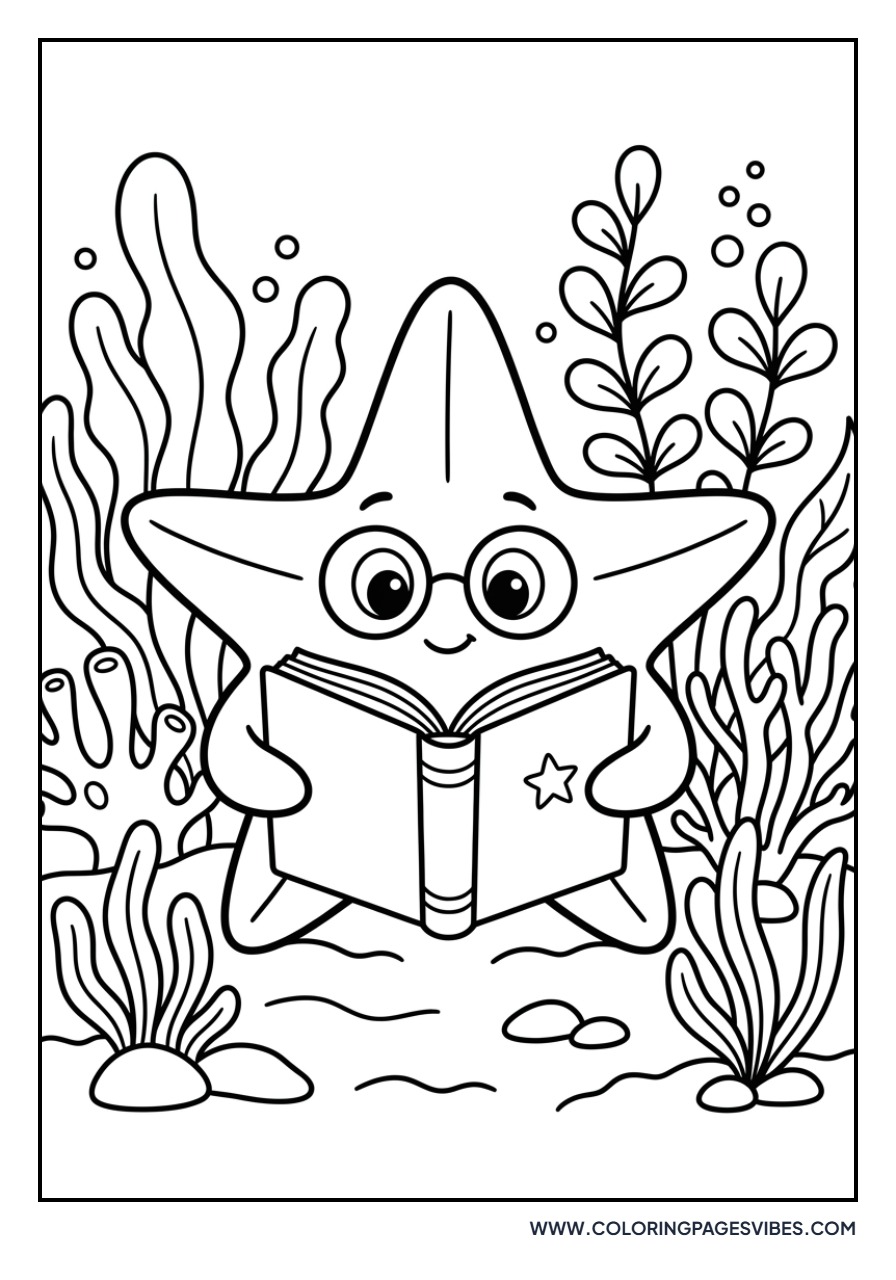 Starfish Reading a Book