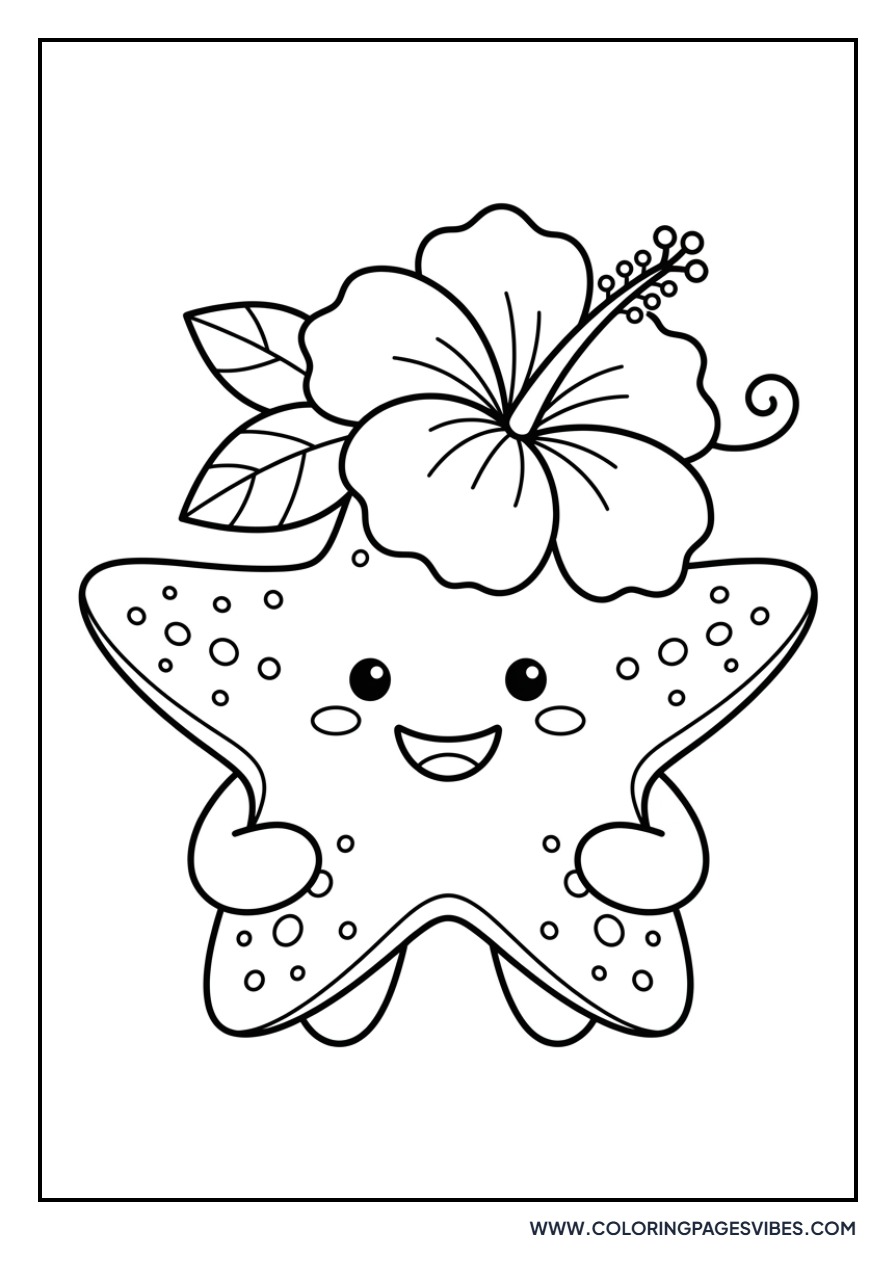 Starfish with a Flower Hat