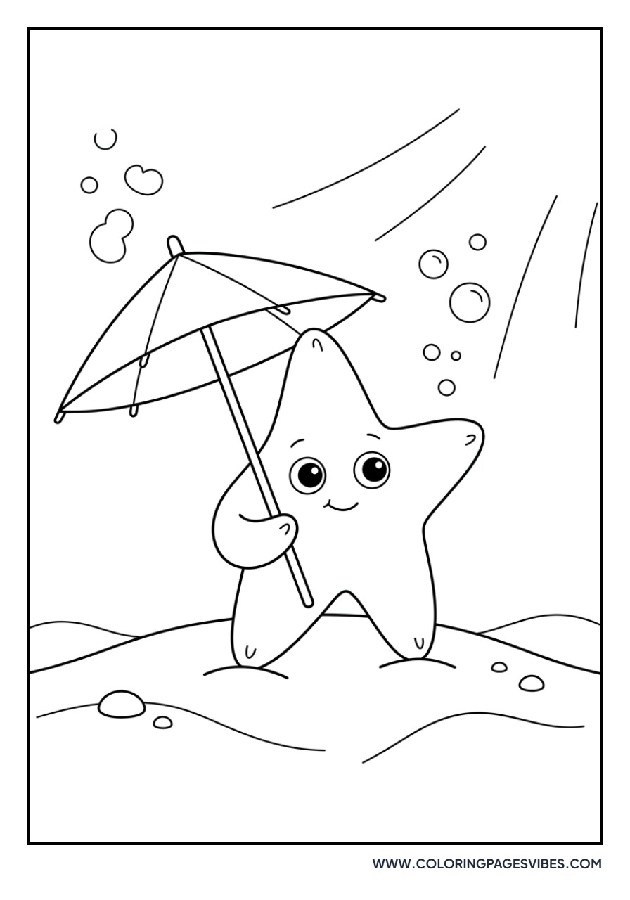 Starfish with a Umbrella