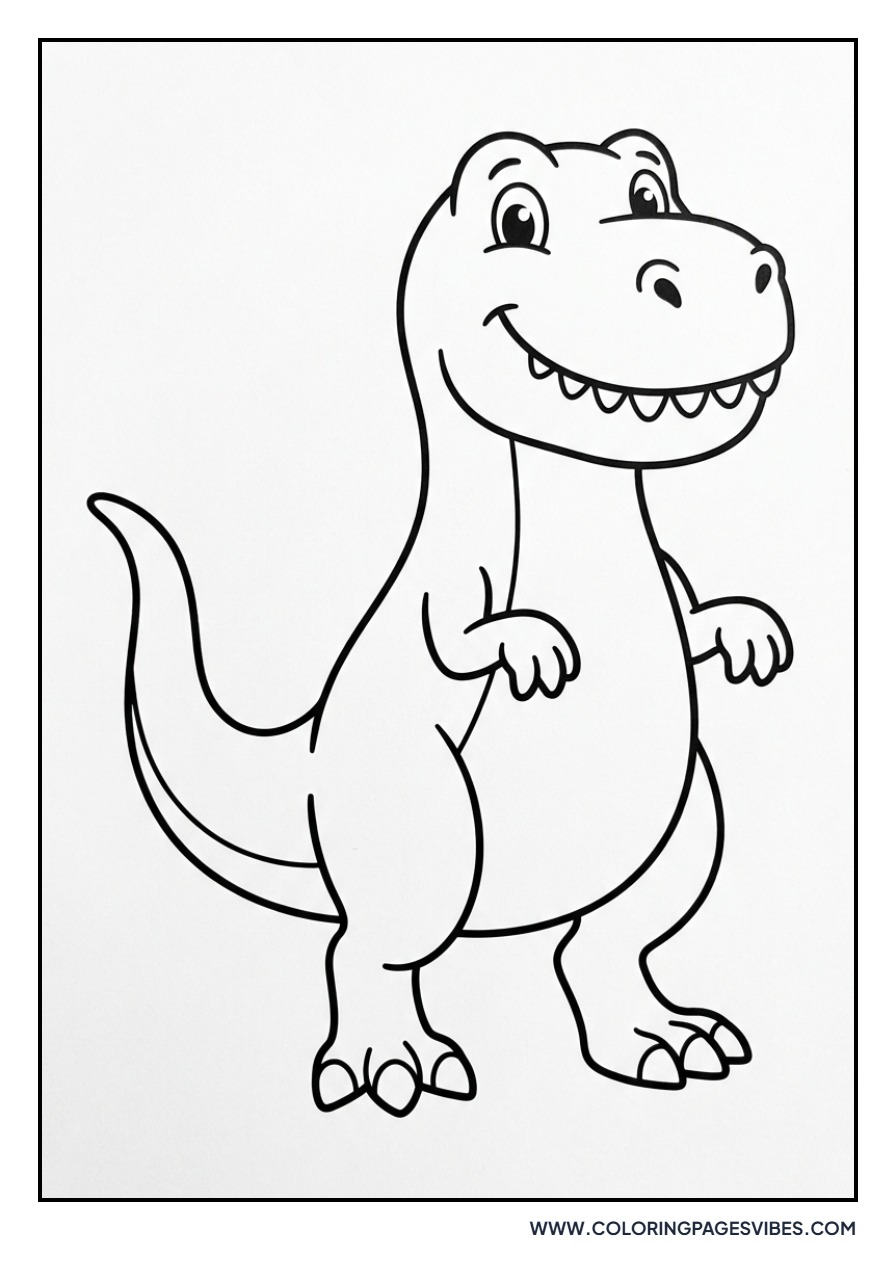 Cartoon T-Rex Smiling