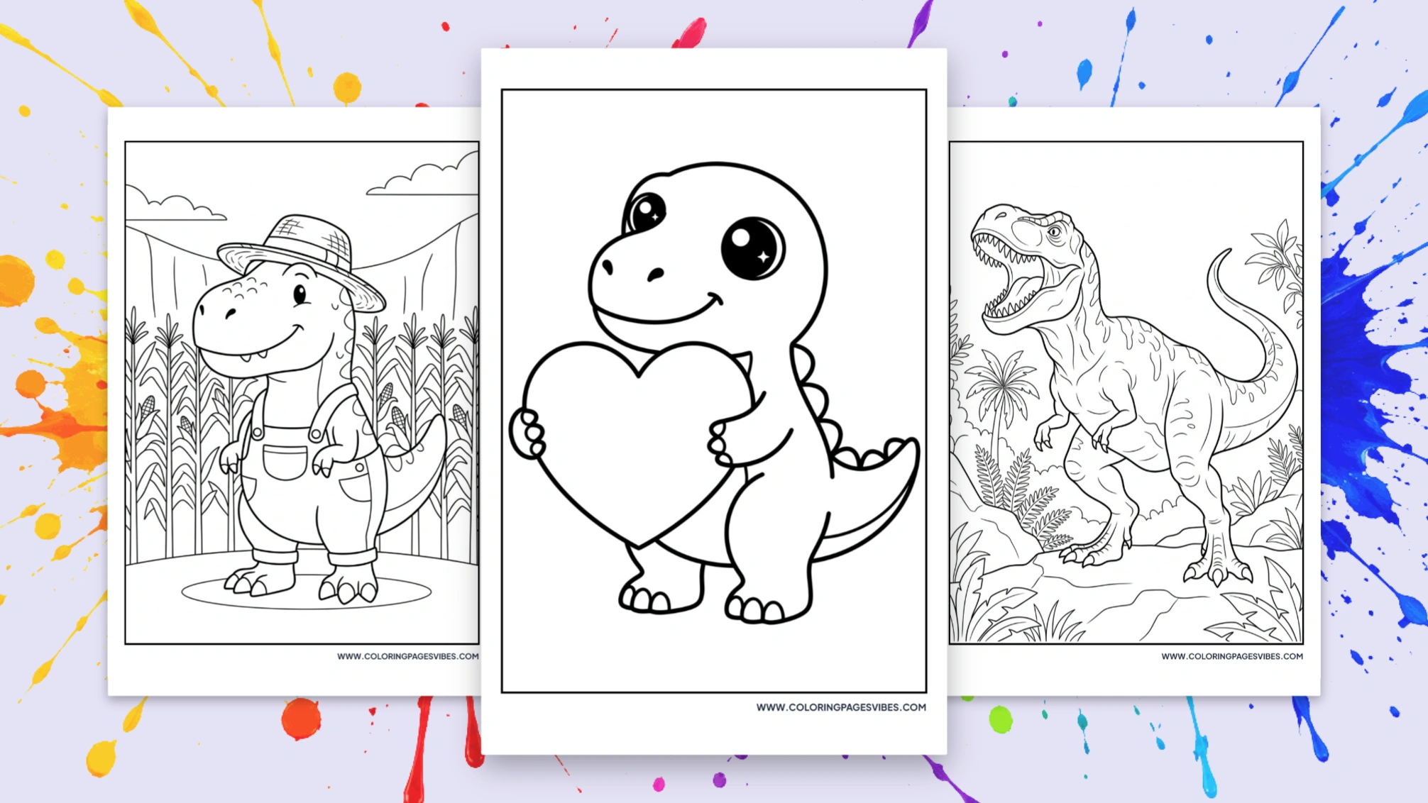 65+ Free Printable T-Rex Coloring Pages (PDF)