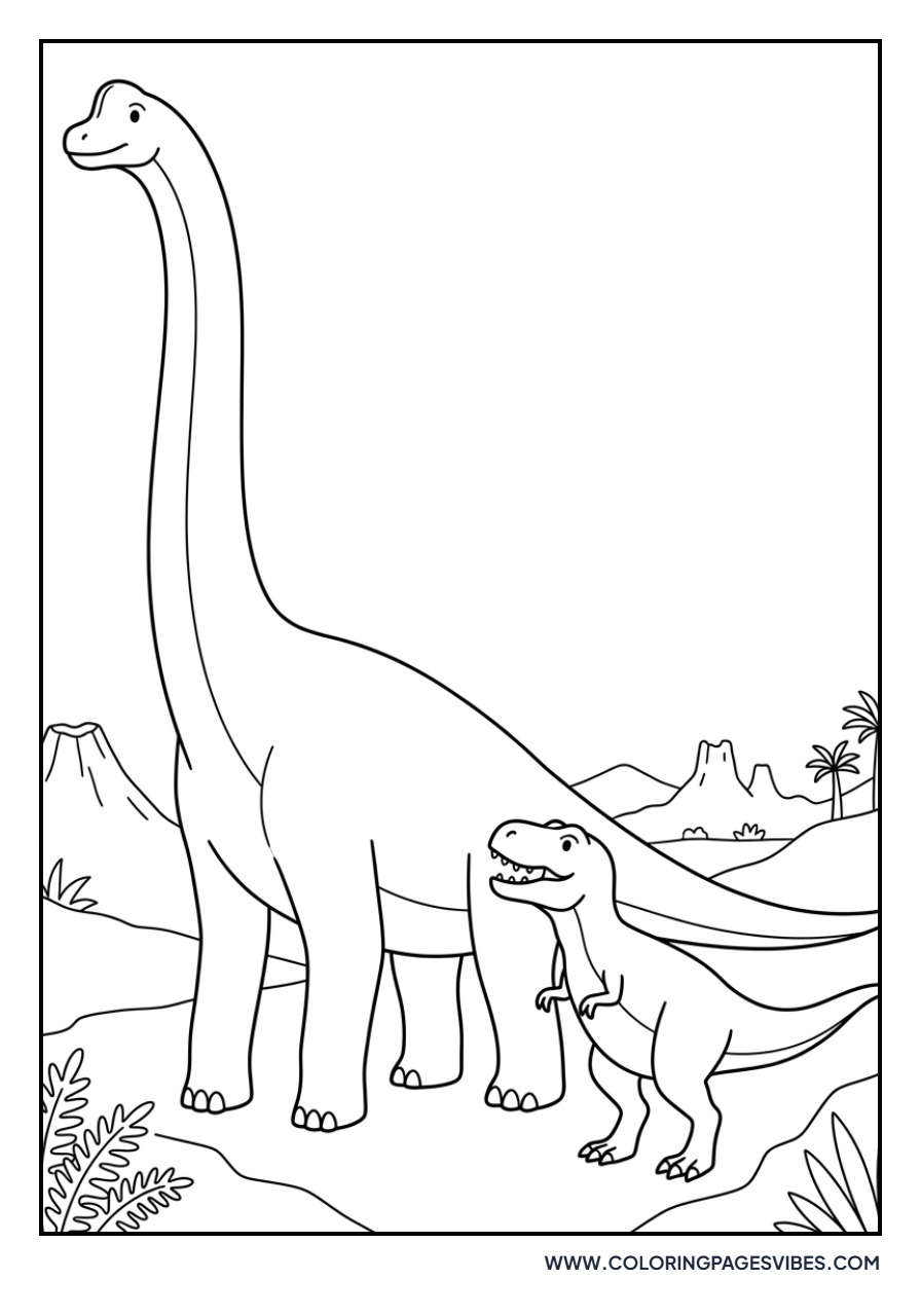 T-Rex and Brachiosaurus