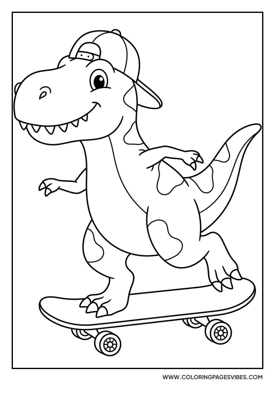 T-Rex on a Skateboard