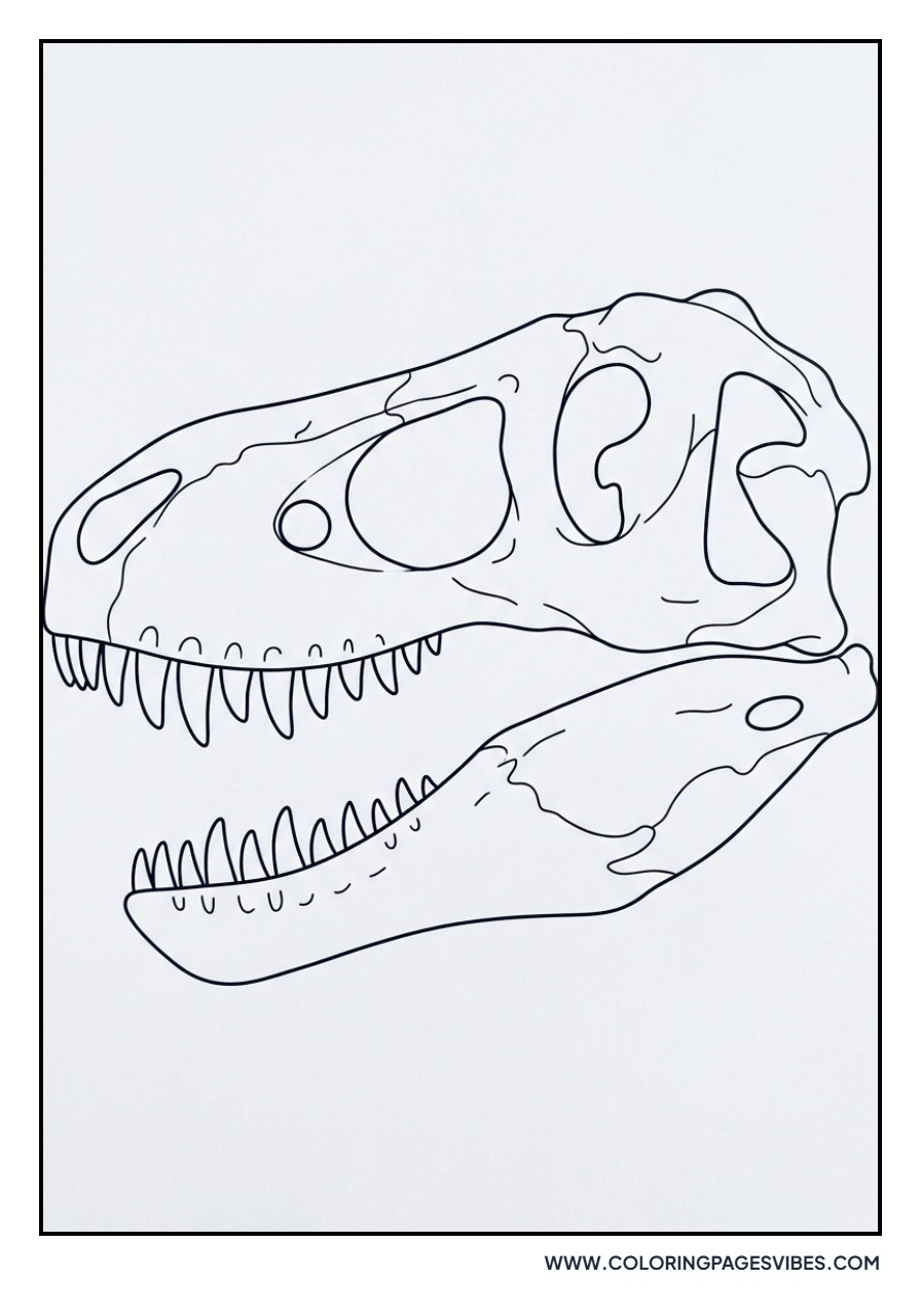 T-Rex Skull Drawing