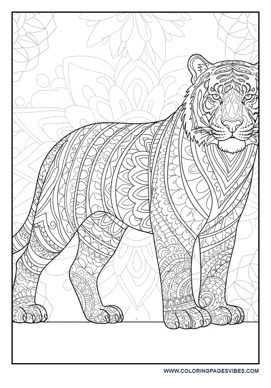 Full Body Tiger Mandala Style