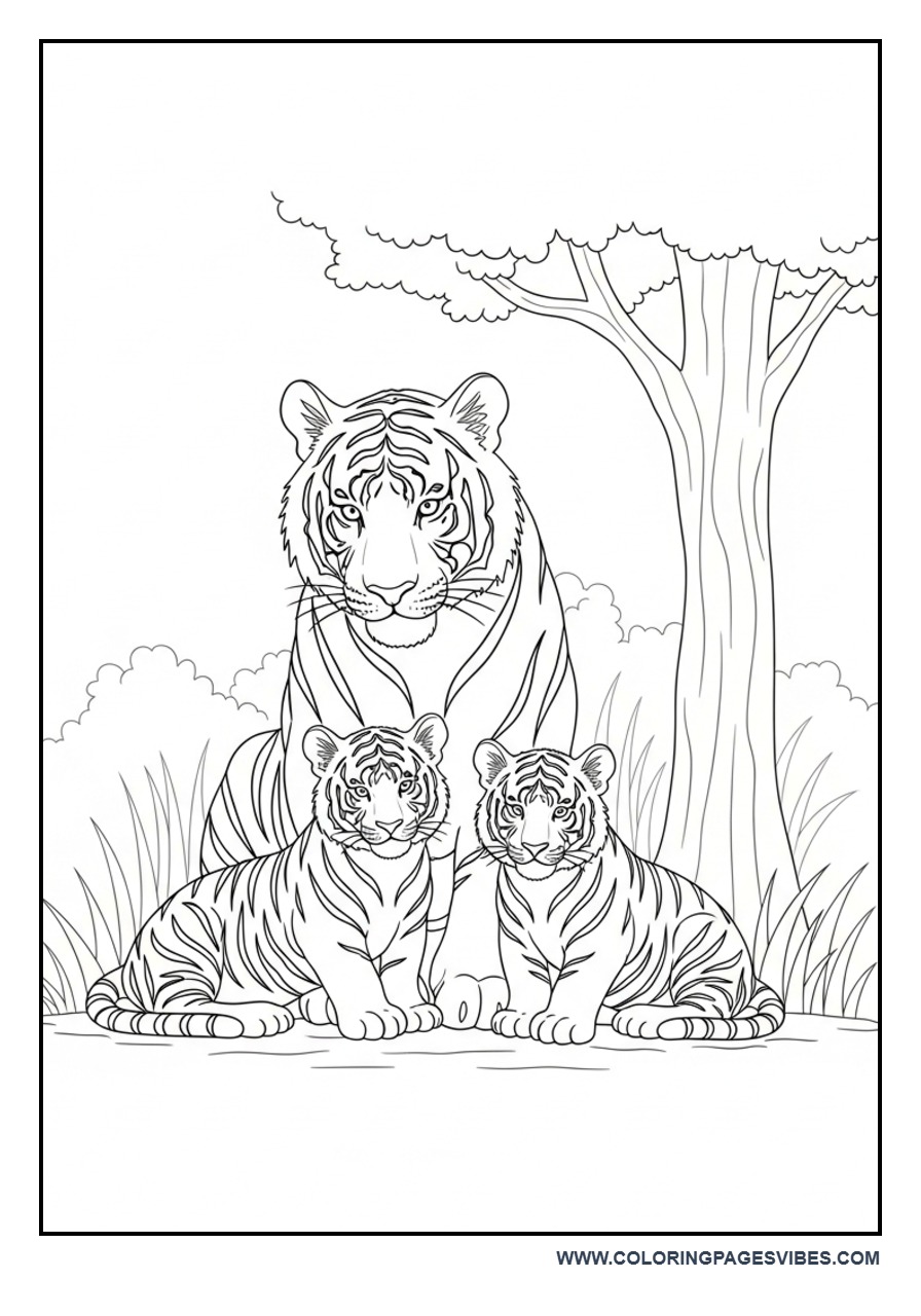 Tiger Family Scene