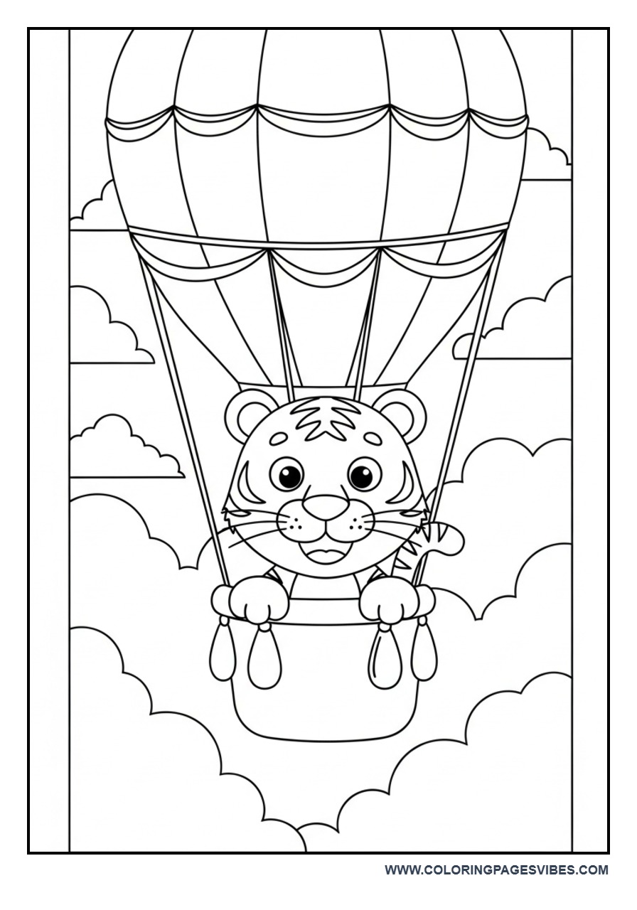 Tiger in Hot Air Balloon