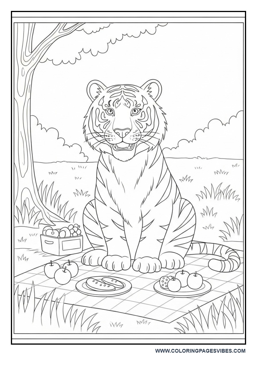Tiger Picnic Scene