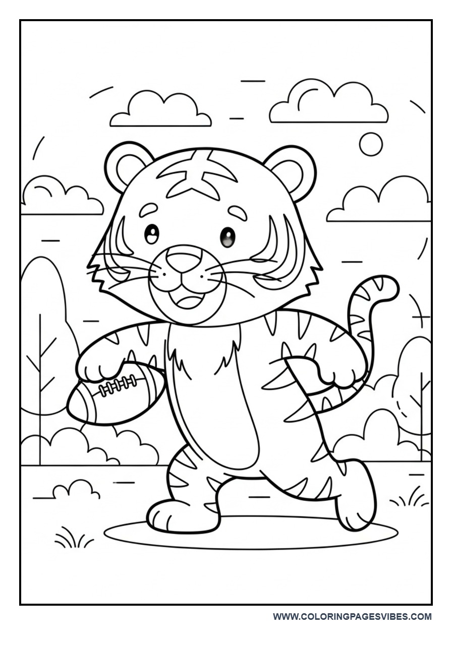 Tiger Playing Sports