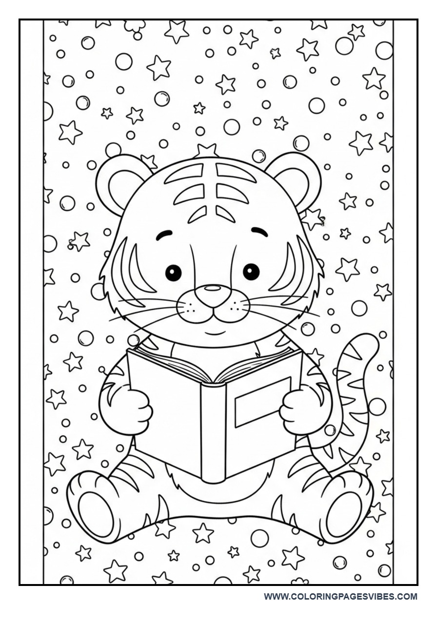 Tiger Reading Book
