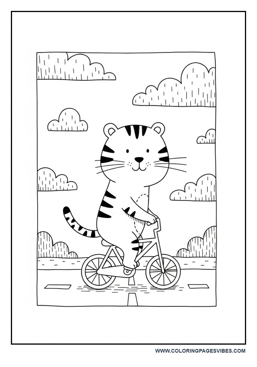 Tiger Riding a Bicycle