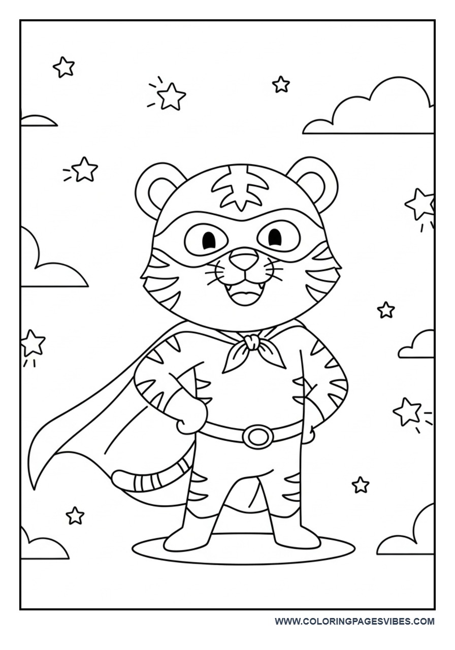 Tiger Superhero Pose