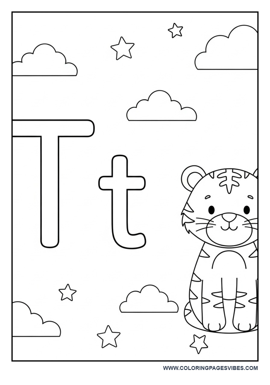 Uppercase and Lowercase T Page