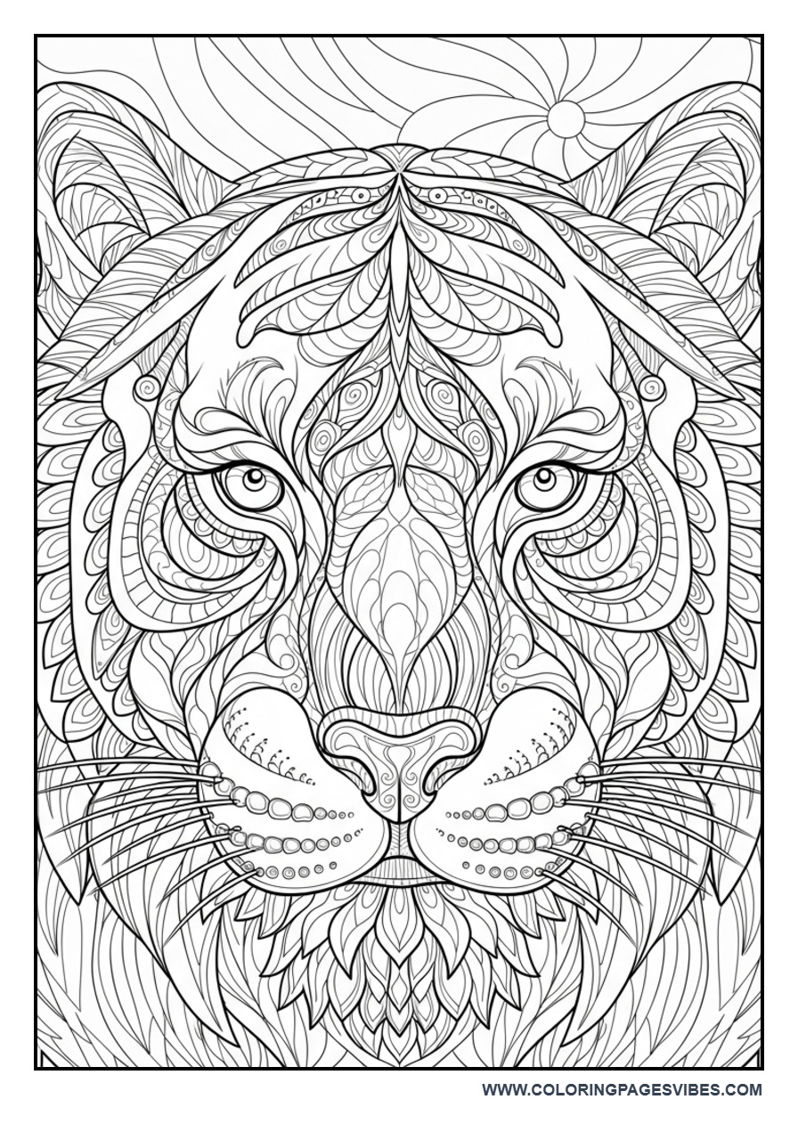 Zentangle Tiger Face