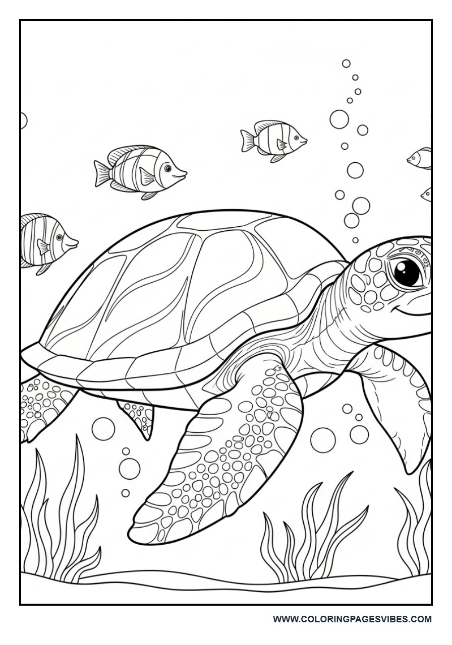 Sea Turtle Underwater