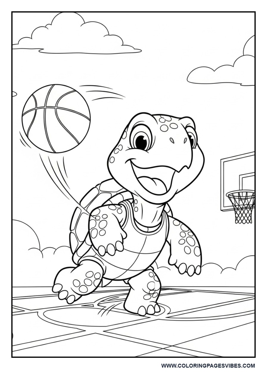 Turtle Basketball Player