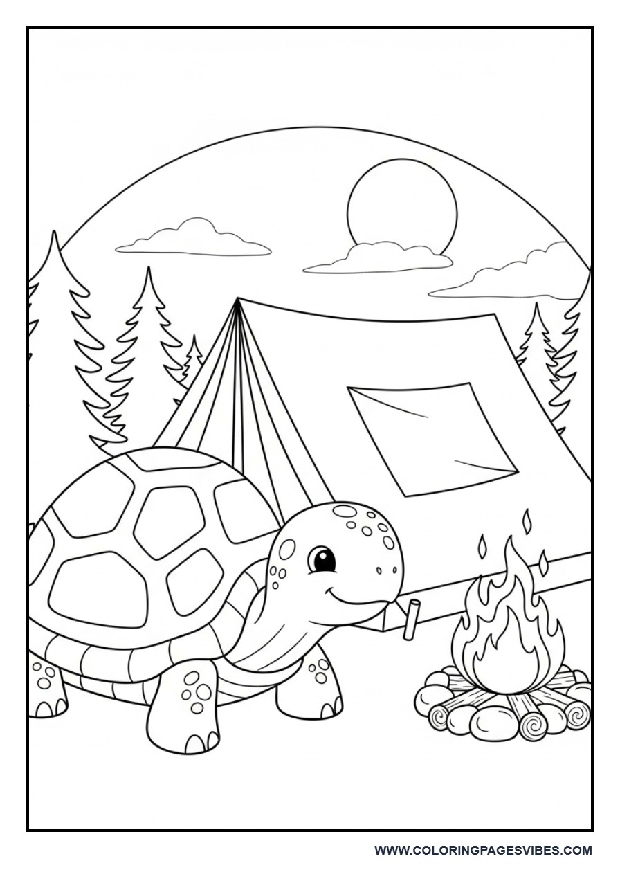 Turtle Camping Scene