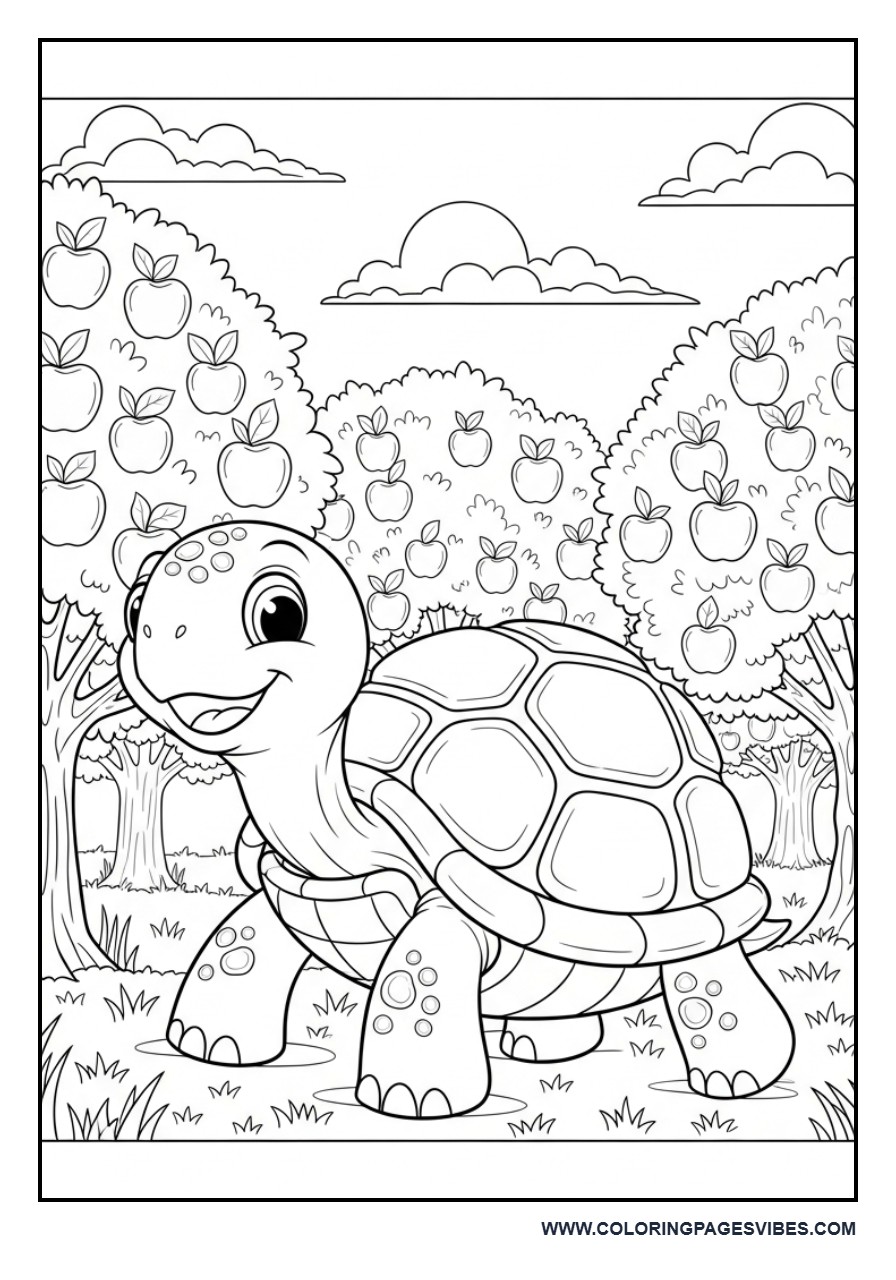 Turtle in Apple Orchard
