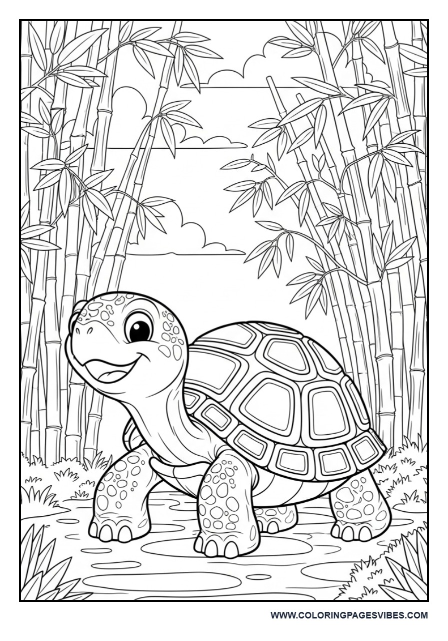 Turtle in Bamboo Forest