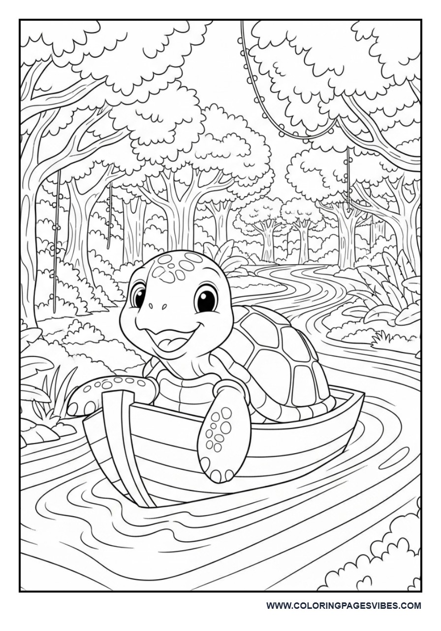 Turtle in Jungle Boat