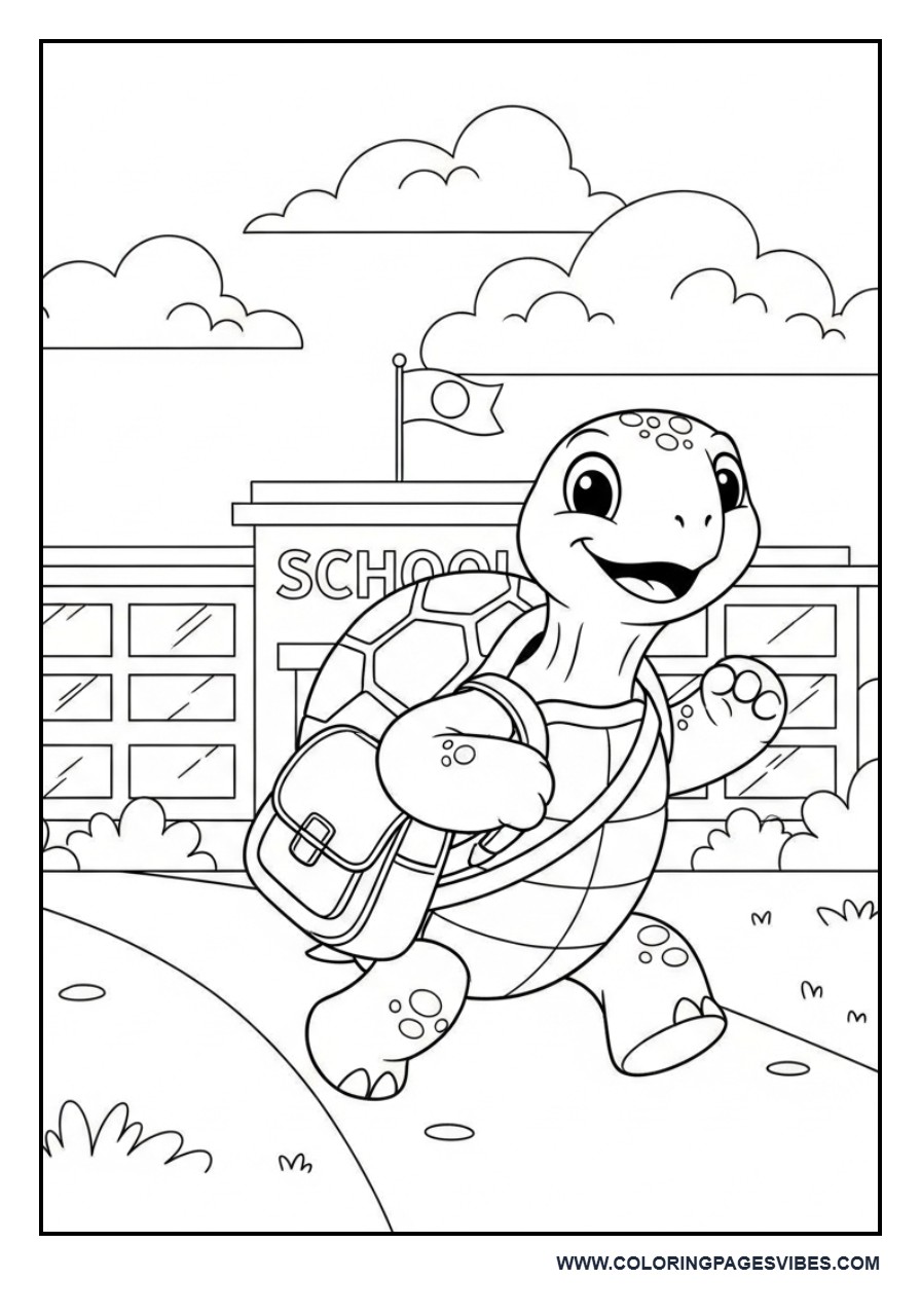 Turtle in School Scene