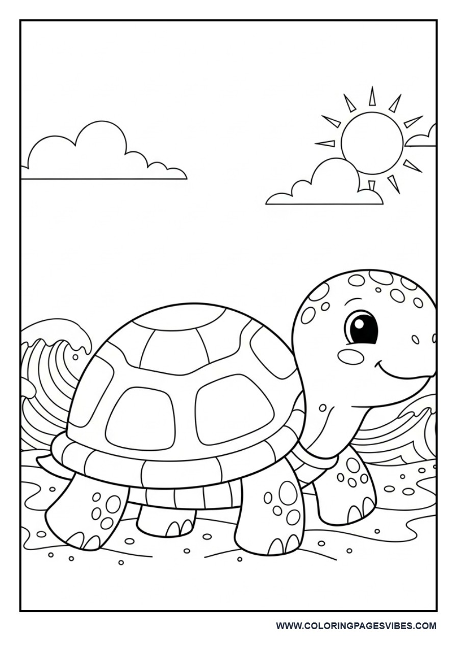 Turtle on Sandy Beach