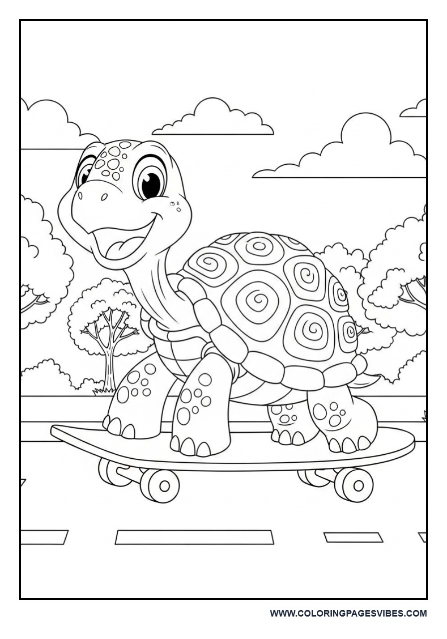 Turtle on Skateboard
