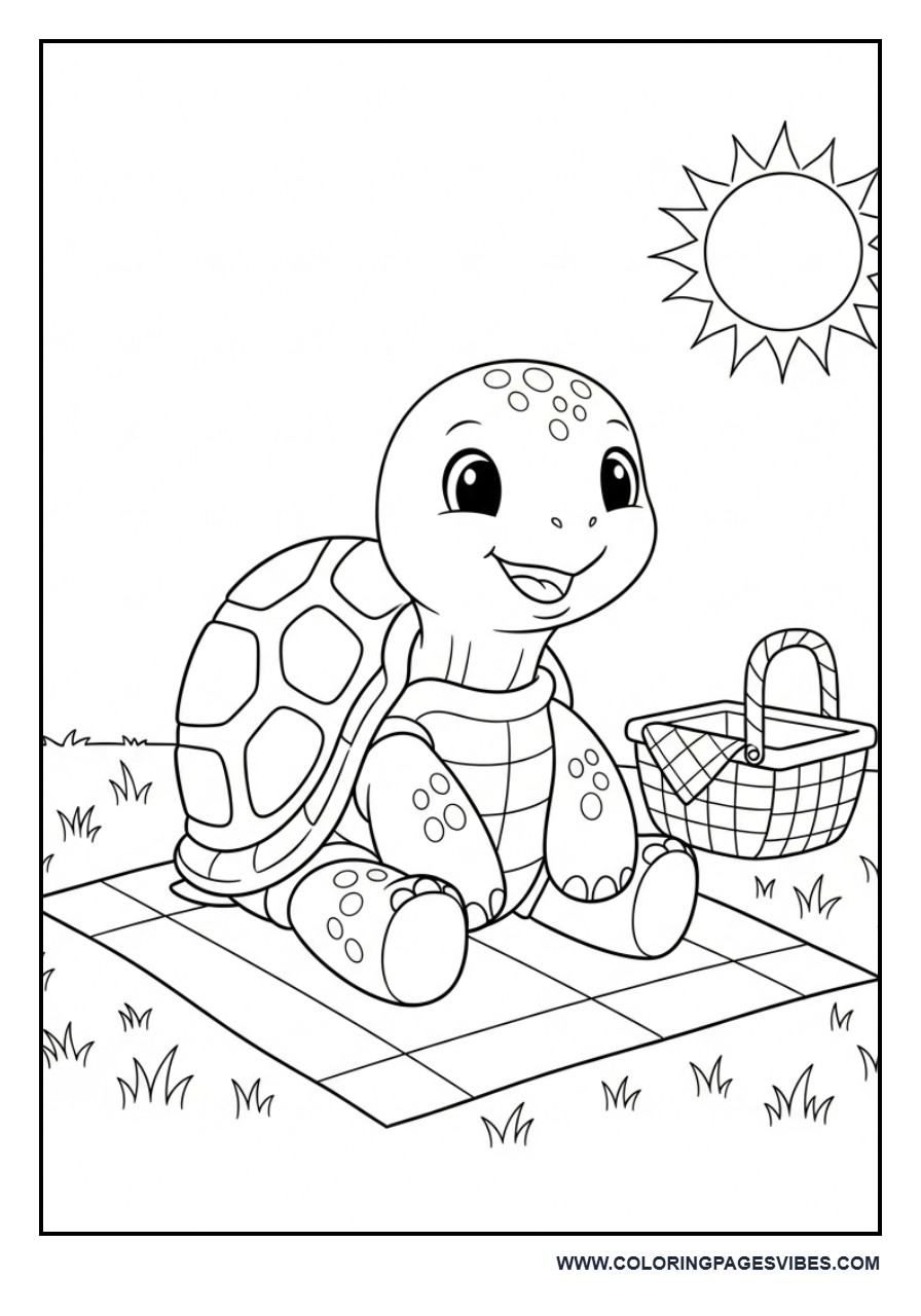 Turtle Picnic Scene