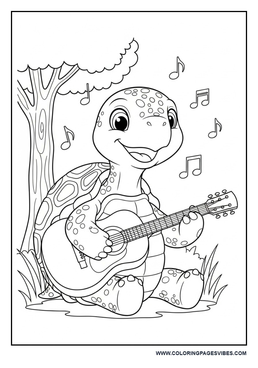 Turtle Playing Guitar