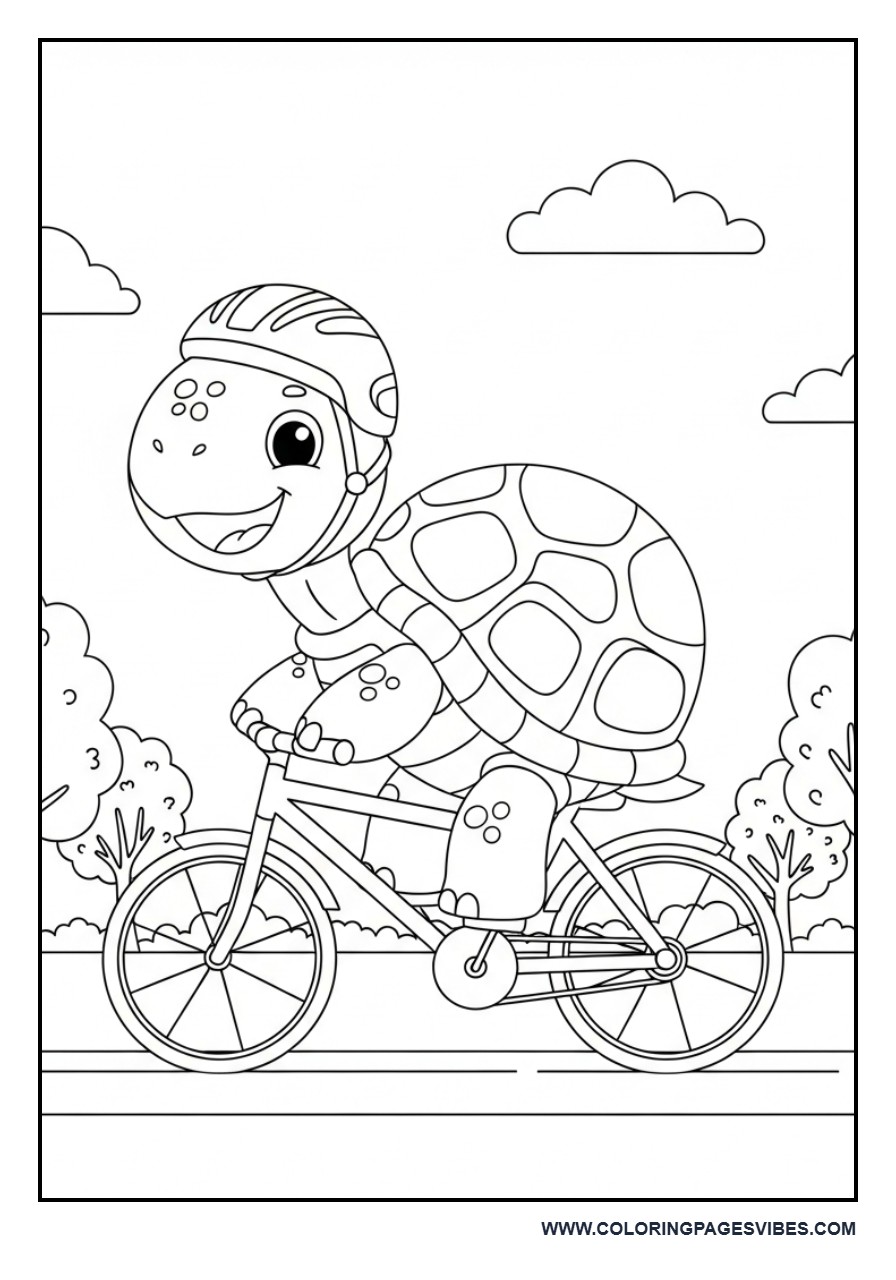Turtle Riding Bicycle