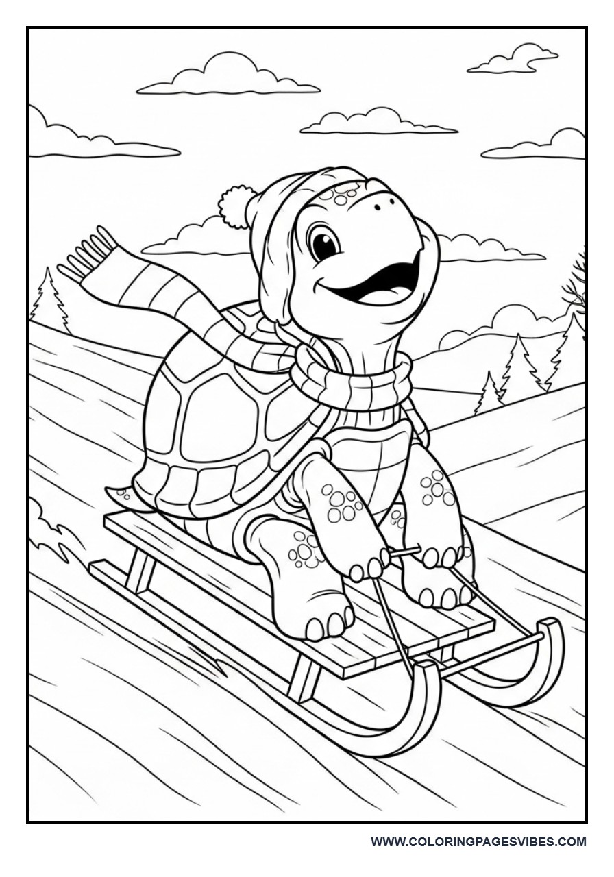 Turtle Snow Sled Ride