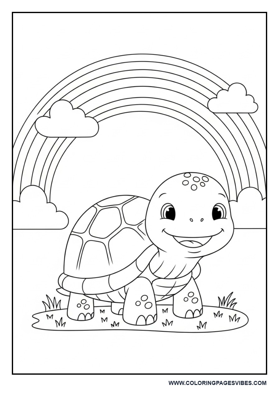 Turtle Under Rainbow