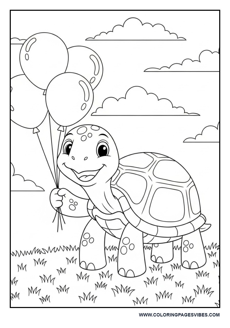 Turtle With Balloons