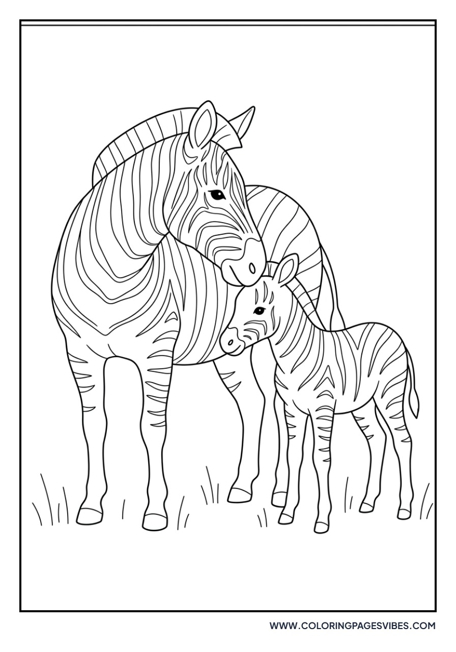 Mother and Baby Zebra