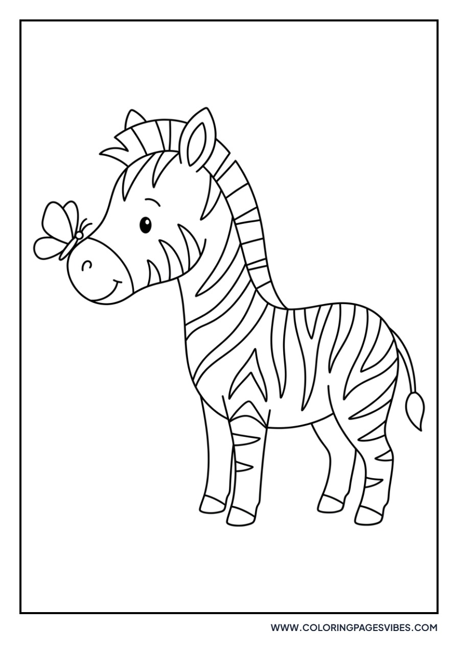 Zebra and Butterfly