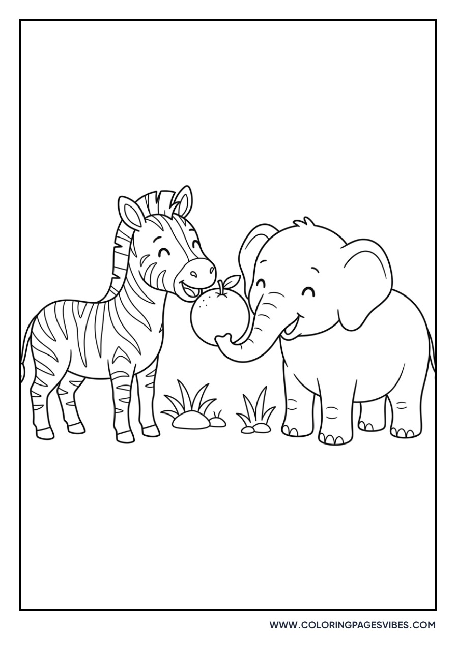 Zebra and Elephant