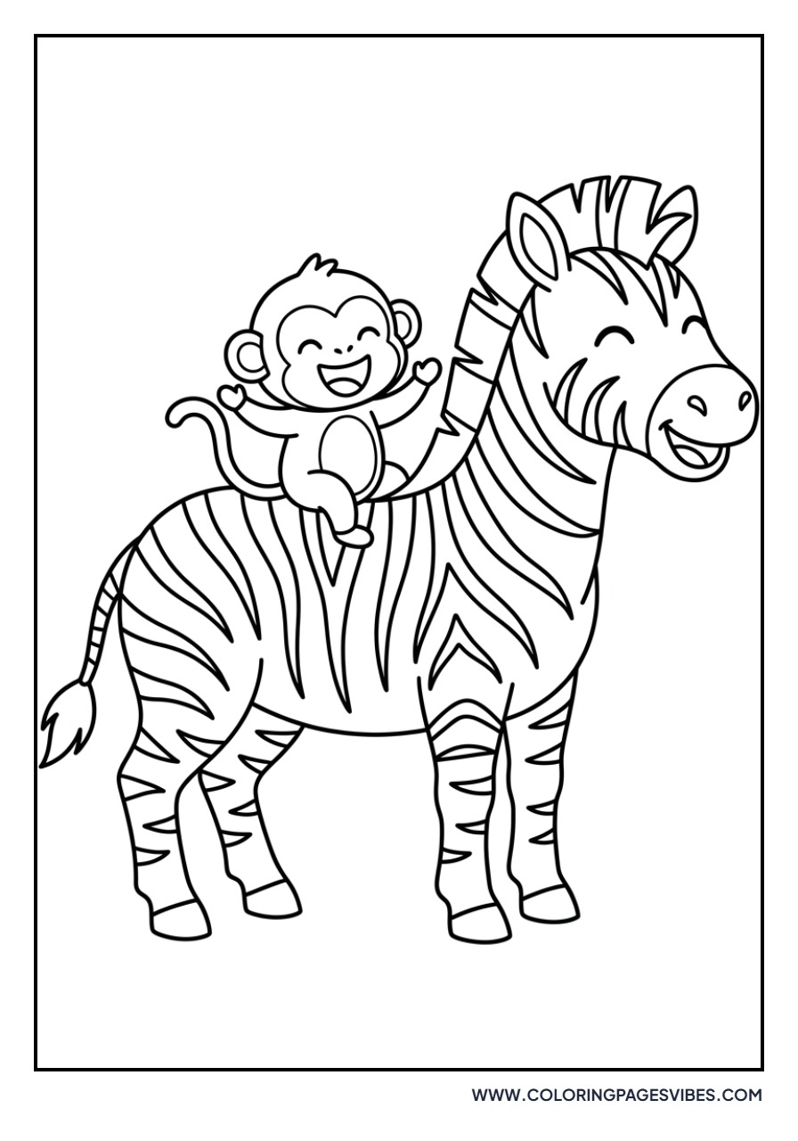 Zebra and Monkey