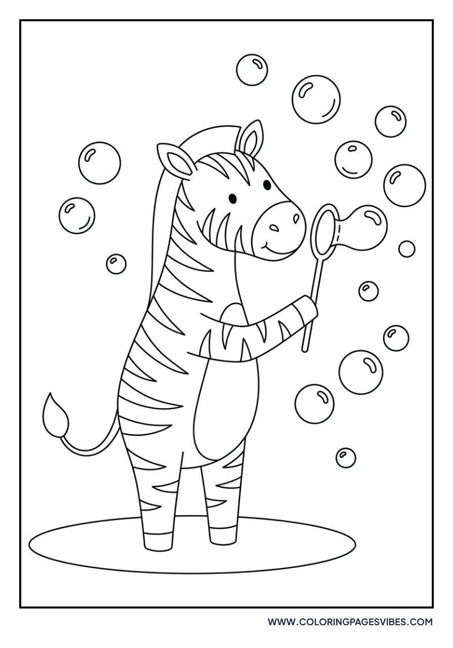 Zebra Blowing Bubbles