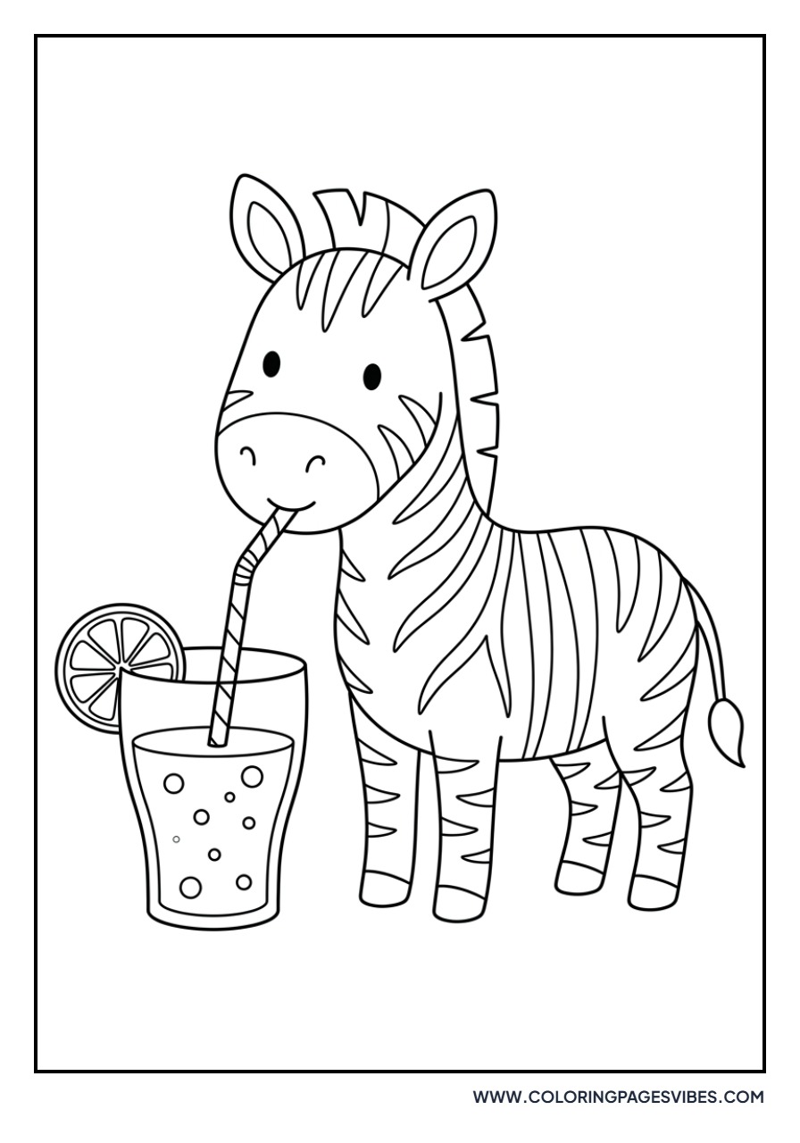 Zebra Drinking Juice