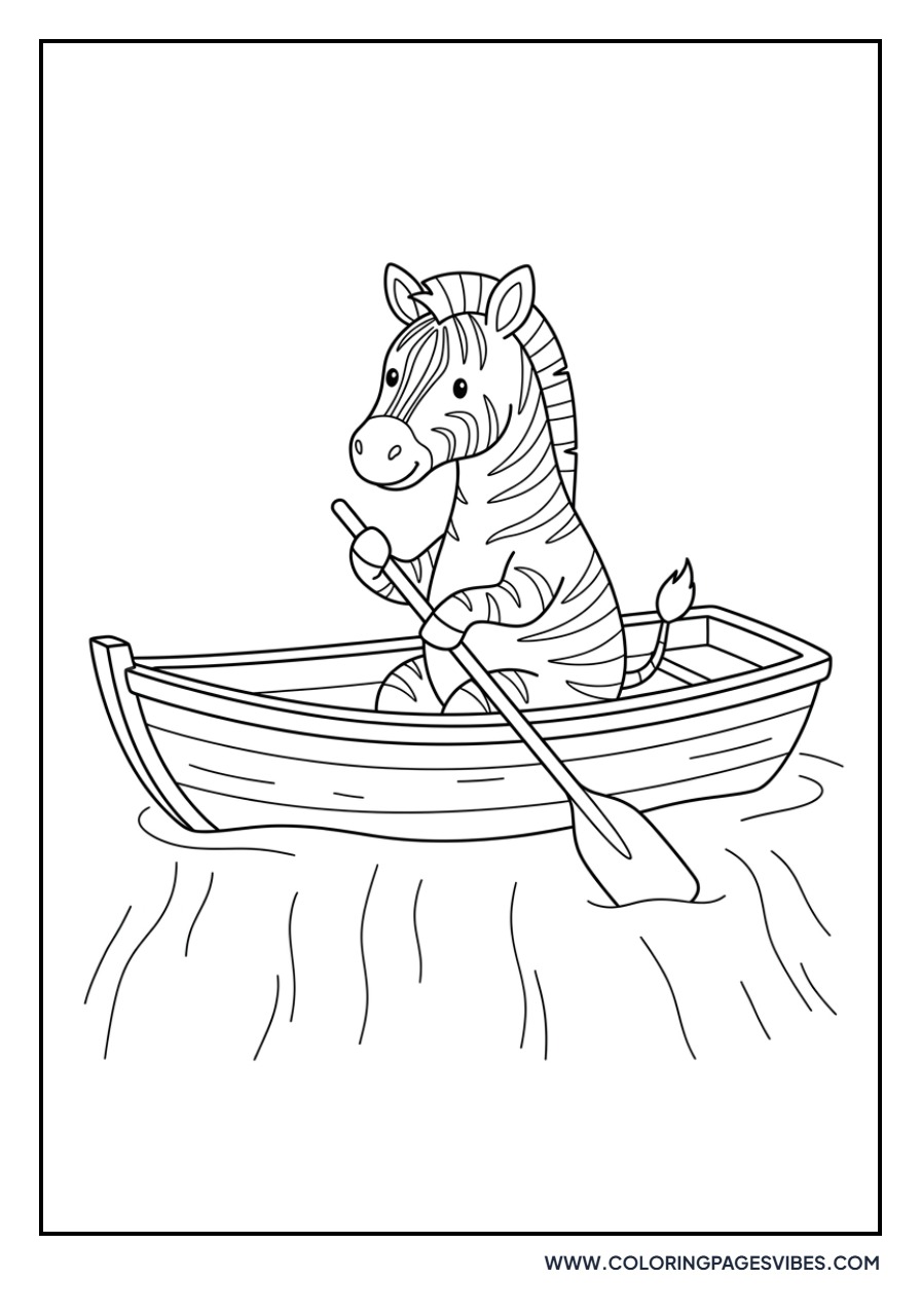 Zebra in a Boat