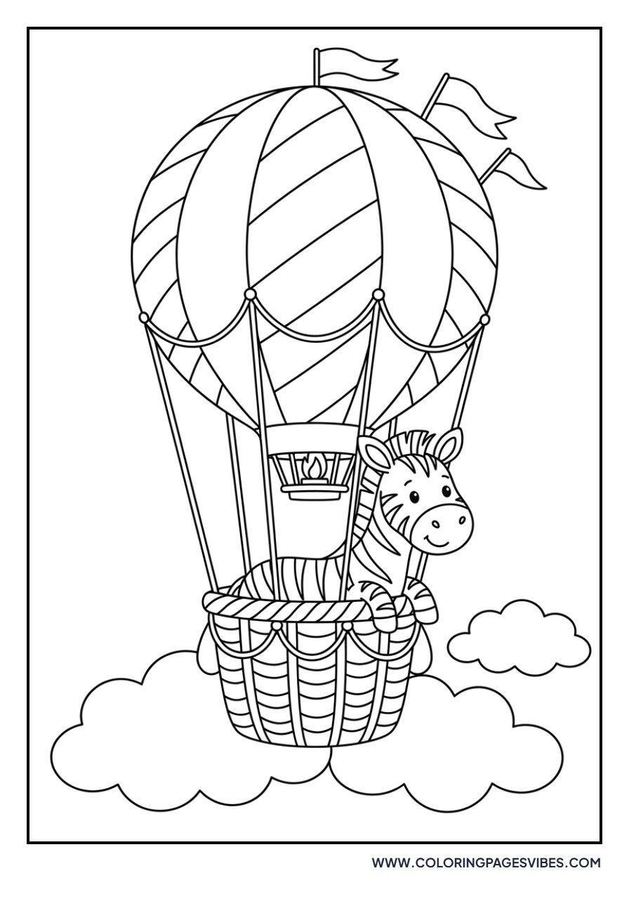 Zebra in a Hot Air Balloon