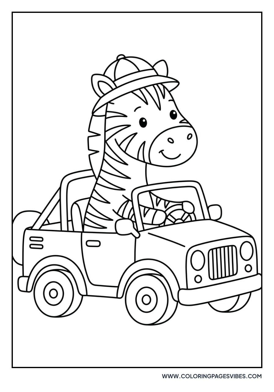 Zebra in a Jeep