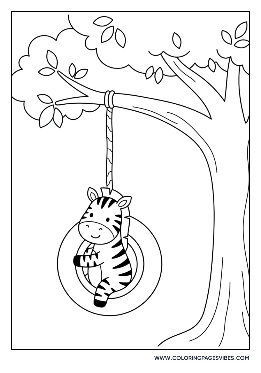 Zebra in a Swing