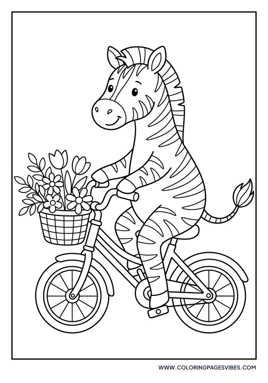 Zebra on a Bicycle