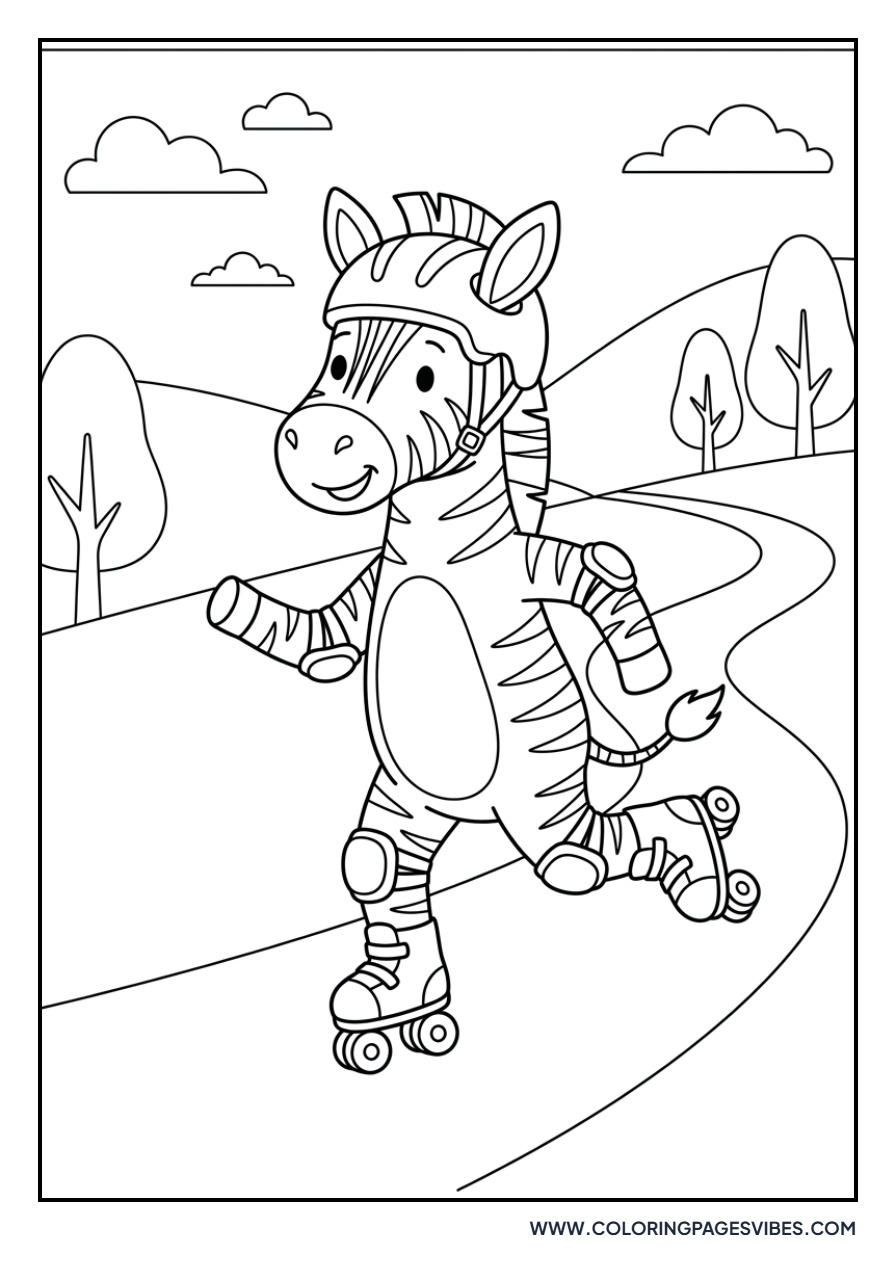 Zebra on Roller Skates