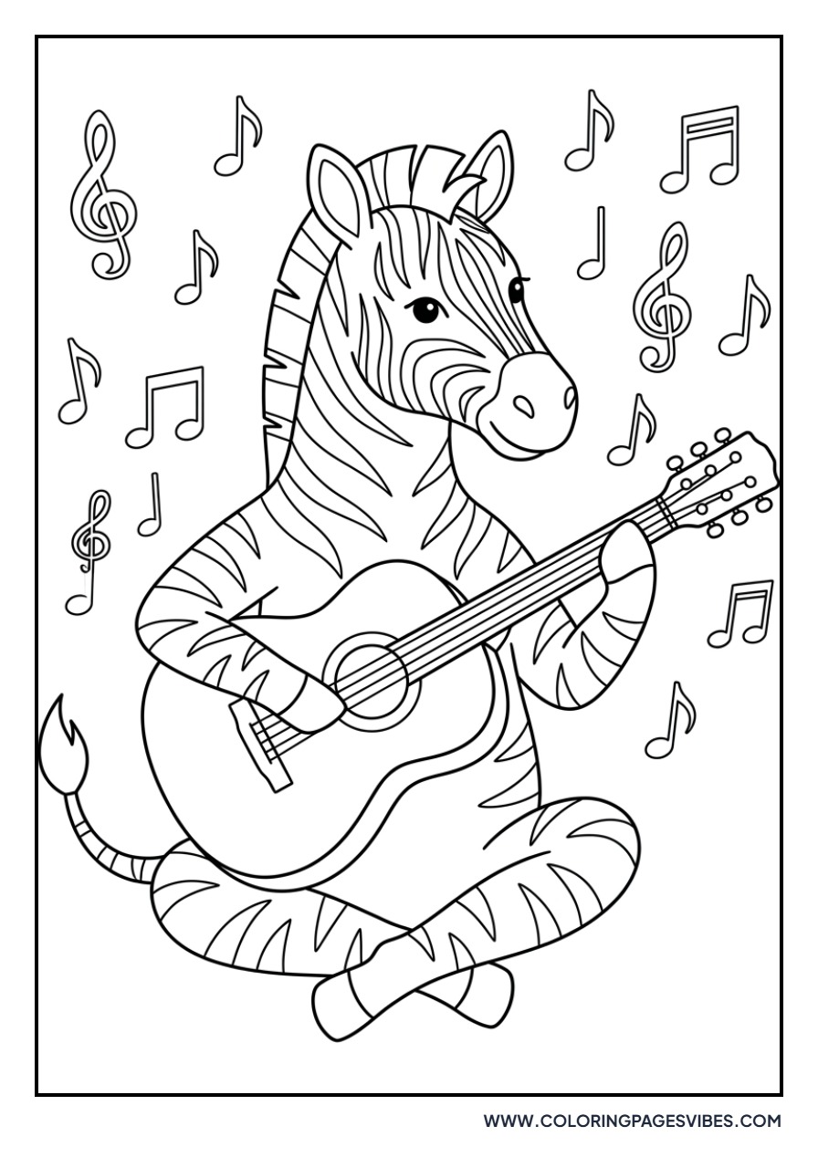 Zebra Playing Guitar